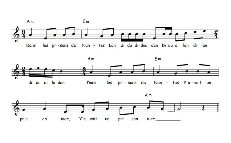 Dans les prisons de Nantes Partition
