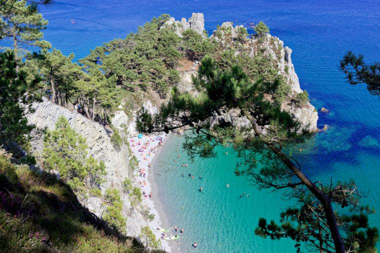 La Plage de l'Île Vierge à Crozon Morgat,dans le Finistère