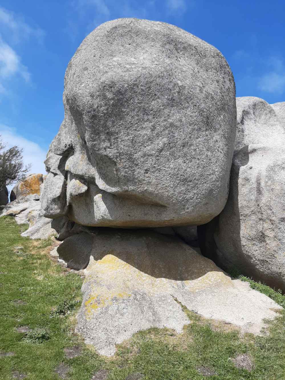 Rocher au visage à Meneham dans le Finistère