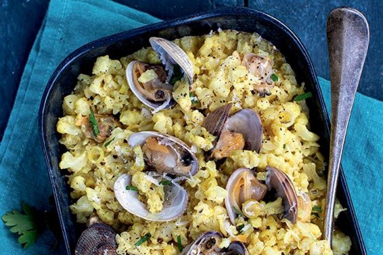Chouflotto aux coques et au curry (risotto de chou-fleur) Chouflotto aux coques et au curry (risotto de chou-fleur)