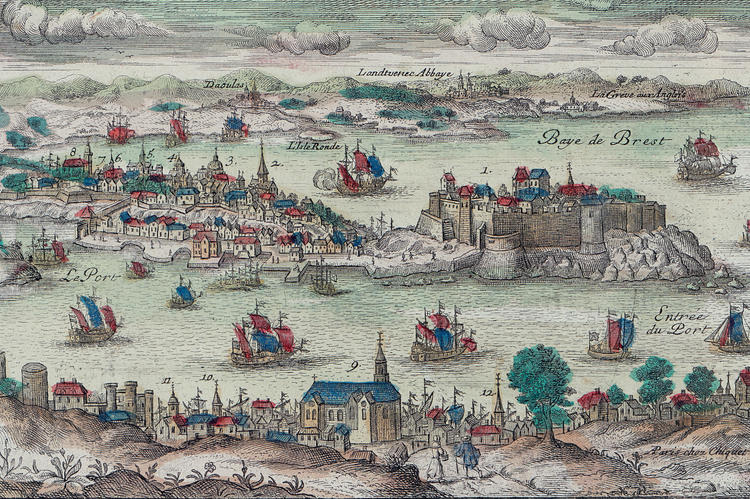 Une des plus anciennes représentations de la ville quand Brest et Recouvrance n'étaient pas encore liées.