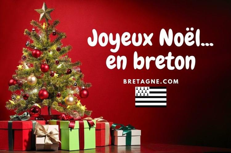 Joyeux Noël en Breton Joyeux Noël en Breton. sapin de noel et cadeaux