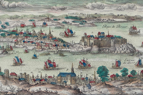 Une des plus anciennes représentations de la ville quand Brest et Recouvrance n'étaient pas encore liées.