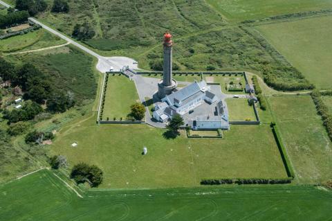 Vue aérienne du phare du Goulphar